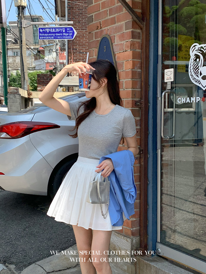 (뒷밴딩/러블리무드) 레빈 코튼 셔링 A라인 미니 스커트 sk6845 상세 이미지 156