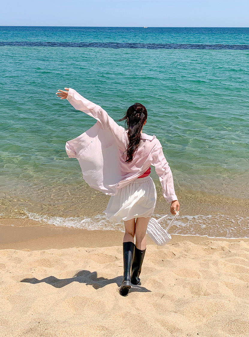 (뒷밴딩/러블리무드) 레빈 코튼 셔링 A라인 미니 스커트 sk6845 상세 이미지 129