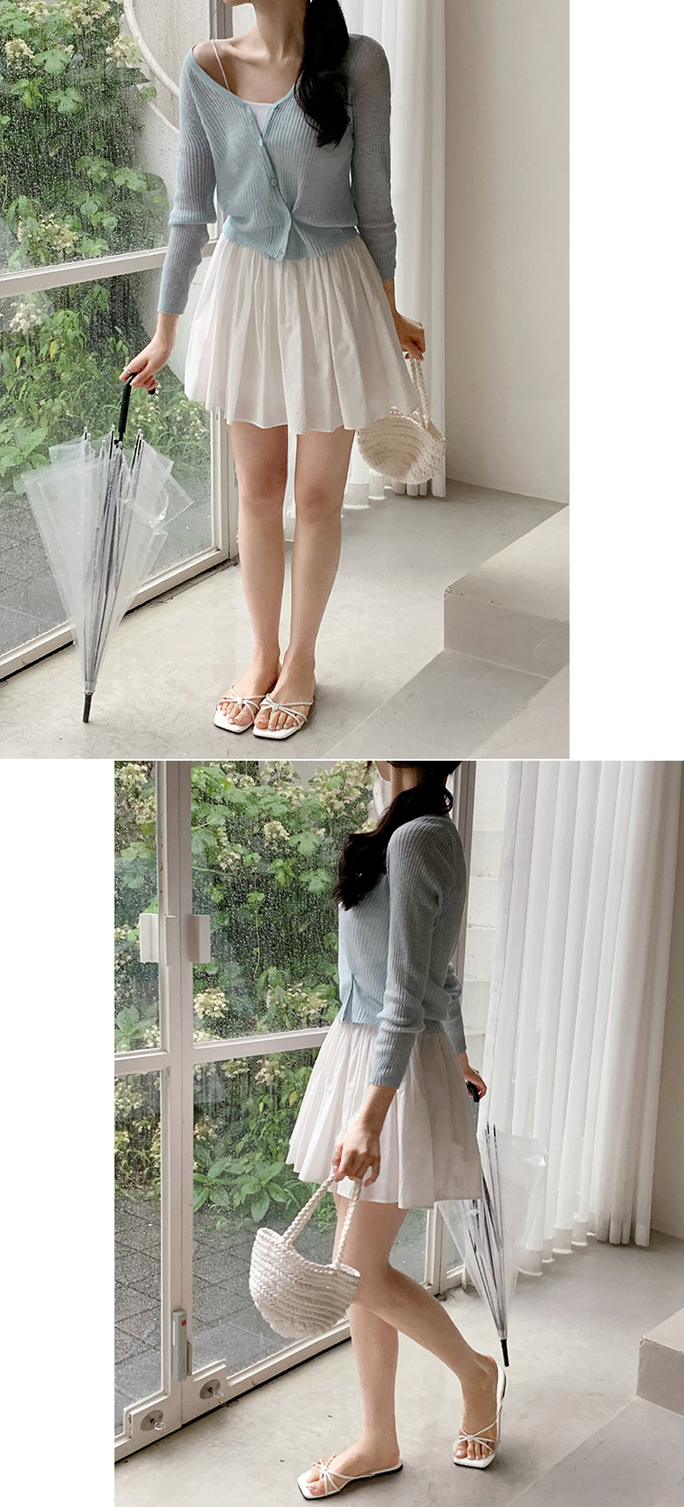 (뒷밴딩/러블리무드) 레빈 코튼 셔링 A라인 미니 스커트 sk6845 상세 이미지 120