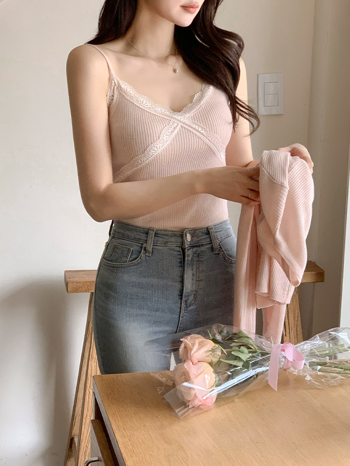🚚당일발송 [나시+가디건,여리핏] 리프 골지 레이스 나시 진주 봄 가디건 세트 버튼가디건 출근룩,데이트룩,나들이룩,마실룩,봄가디건,나시가디건세트 st2581 상세 이미지 38