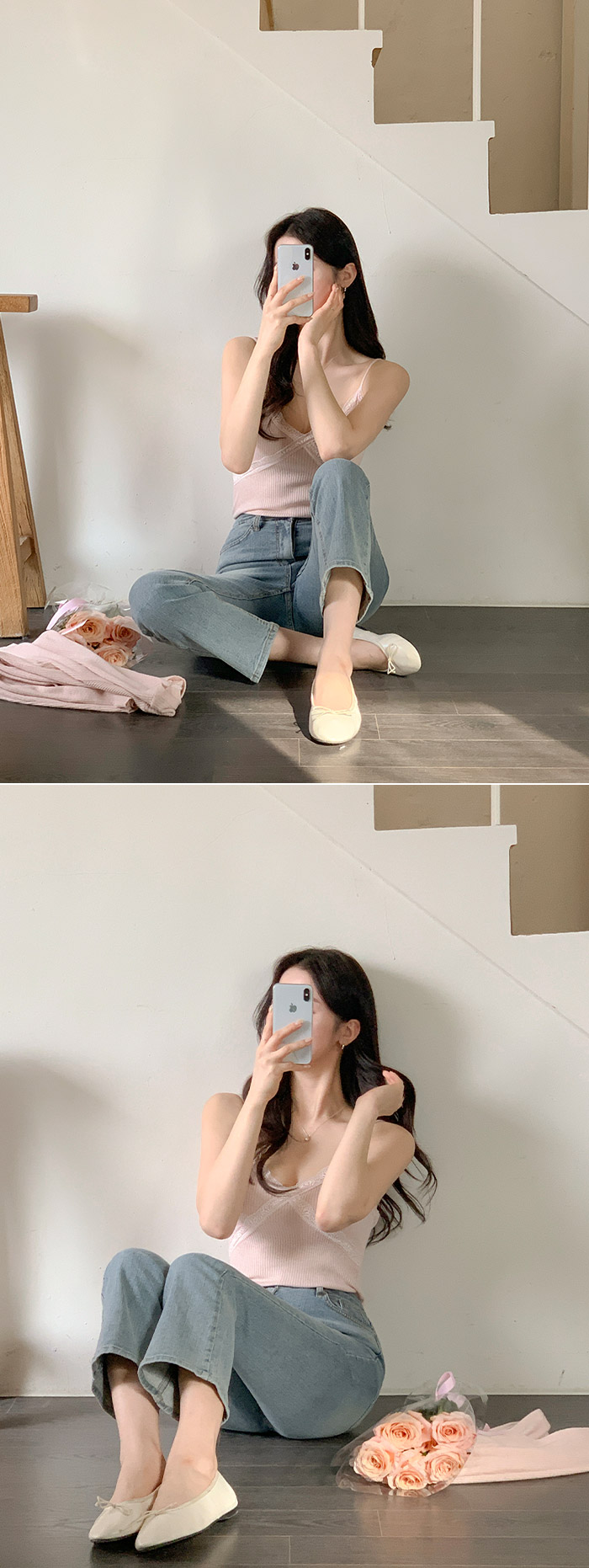 🚚당일발송 [나시+가디건,여리핏] 리프 골지 레이스 나시 진주 봄 가디건 세트 버튼가디건 출근룩,데이트룩,나들이룩,마실룩,봄가디건,나시가디건세트 st2581 상세 이미지 41