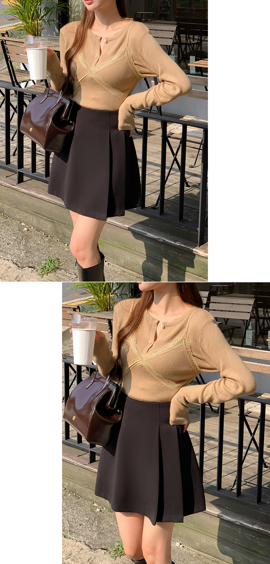 ⚡️오늘출발⚡️ [나시+가디건,여리핏] 리프 골지 레이스 나시 진주 가디건 세트 버튼가디건 출근룩,데이트룩,나들이룩,마실룩,나시가디건세트 st2581 빠른출발 당일배송 당일 상세 이미지 31