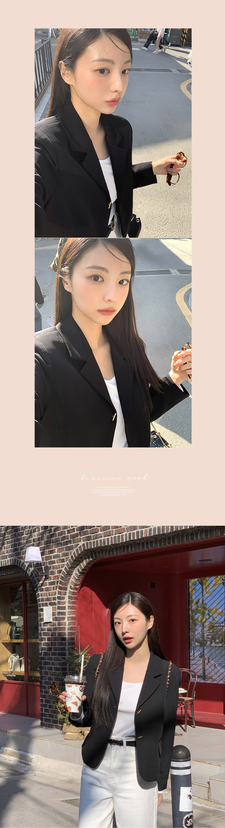 [구김걱정X,브랜드퀄리티] 킨트 골드 스틱 싱글 세미크롭 자켓 상견례룩/데이트룩/소개팅룩/격식룩/하객룩,봄옷 jk2858 벚꽃룩 상세 이미지 21