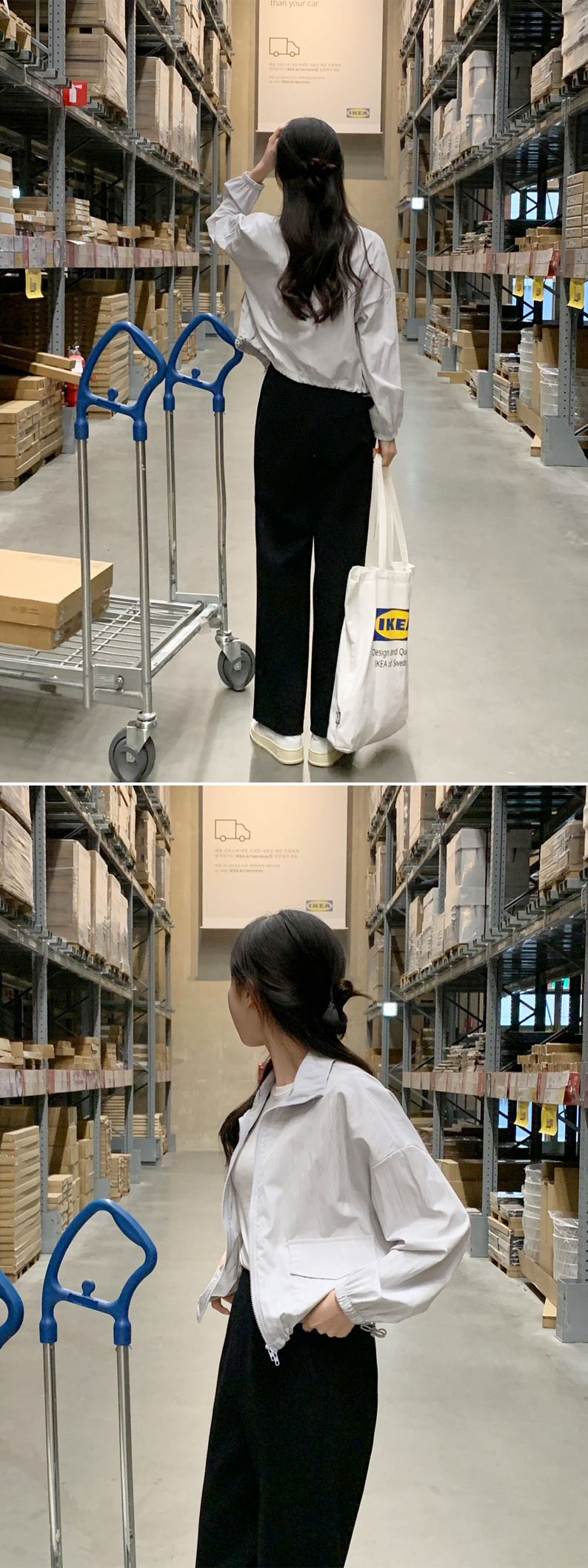 🚚부분당일발송 5000장 돌파✨ [생활방수/장마룩/바람막이/살안타템] 후드카라2버전 스트링 바스락 점퍼  세미크롭자켓 봄아우터 나들이룩 윈드자켓,여행룩/휴양지룩/데이트룩/바캉스룩,봄옷 jk2862 상세 이미지 11