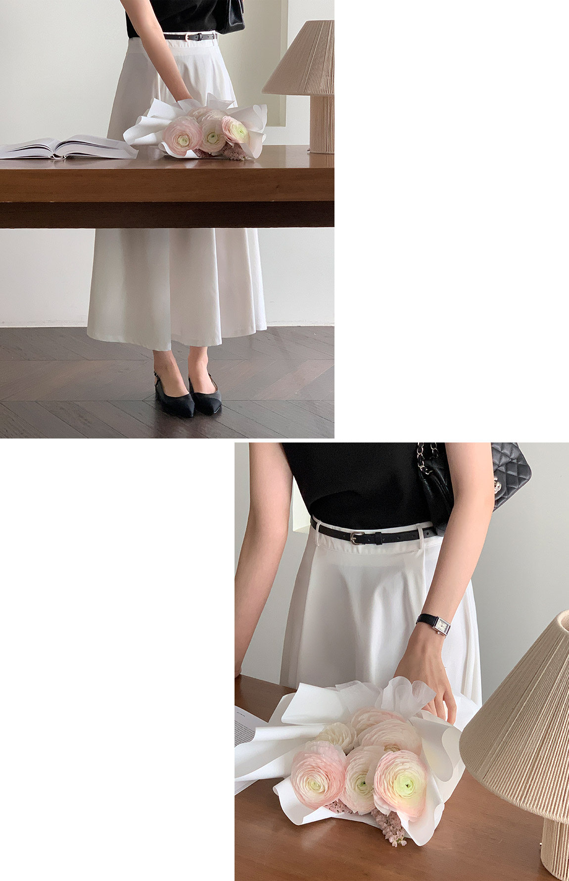 🚚부분당일발송 주문폭주 [벨트세트]  러플리 벨트 플레어 롱 스커트 플레어스커트 롱스커트 벨트세트 하객룩 데일리룩 꾸안꾸룩 롱치마 sk6899 상세 이미지 8