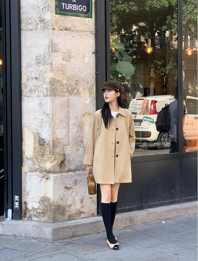 ⚡️부분 오늘출발⚡️ [자체제작] [바이오워싱/클래식템/유행구애X] 비브레 오버핏 바이오워싱 코튼 싱글 하프 트렌치 코트 봄아우터 데이트룩,나들이룩,데일리룩,마실룩,출근룩,하객룩,하프코트 ct1637 부분빠른출발 부분당일배송 부분당일 상세 이미지 46