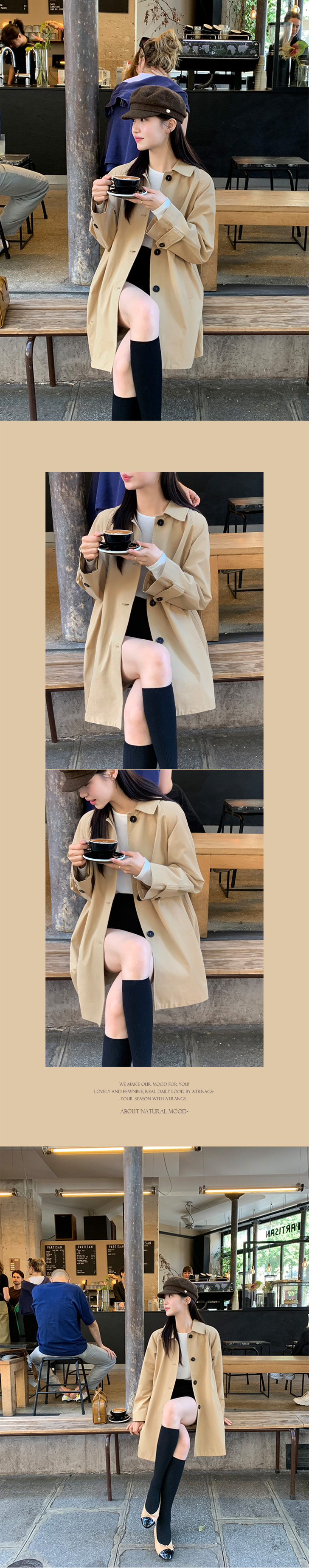 ⚡️부분 오늘출발⚡️ [자체제작] [바이오워싱/클래식템/유행구애X] 비브레 오버핏 바이오워싱 코튼 싱글 하프 트렌치 코트 봄아우터 데이트룩,나들이룩,데일리룩,마실룩,출근룩,하객룩,하프코트 ct1637 부분빠른출발 부분당일배송 부분당일 상세 이미지 49
