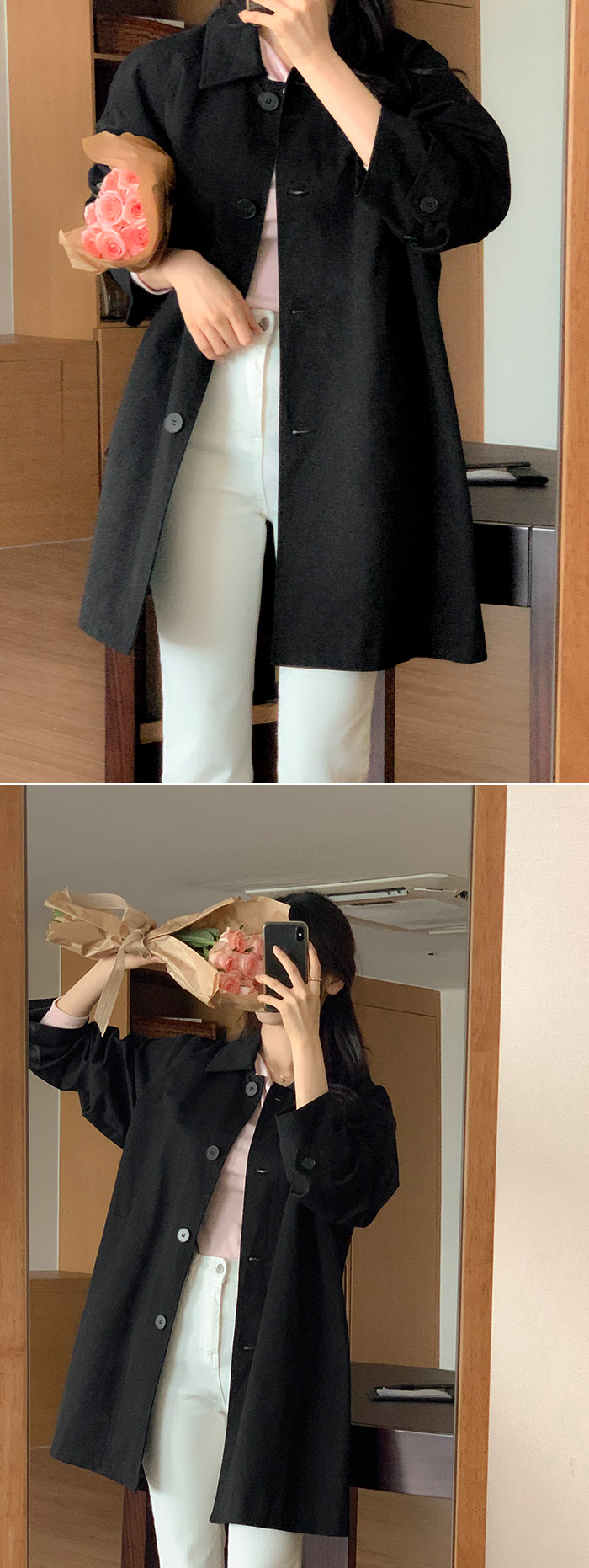 ⚡️부분 오늘출발⚡️ [자체제작] [바이오워싱/클래식템/유행구애X] 비브레 오버핏 바이오워싱 코튼 싱글 하프 트렌치 코트 봄아우터 데이트룩,나들이룩,데일리룩,마실룩,출근룩,하객룩,하프코트 ct1637 부분빠른출발 부분당일배송 부분당일 상세 이미지 109