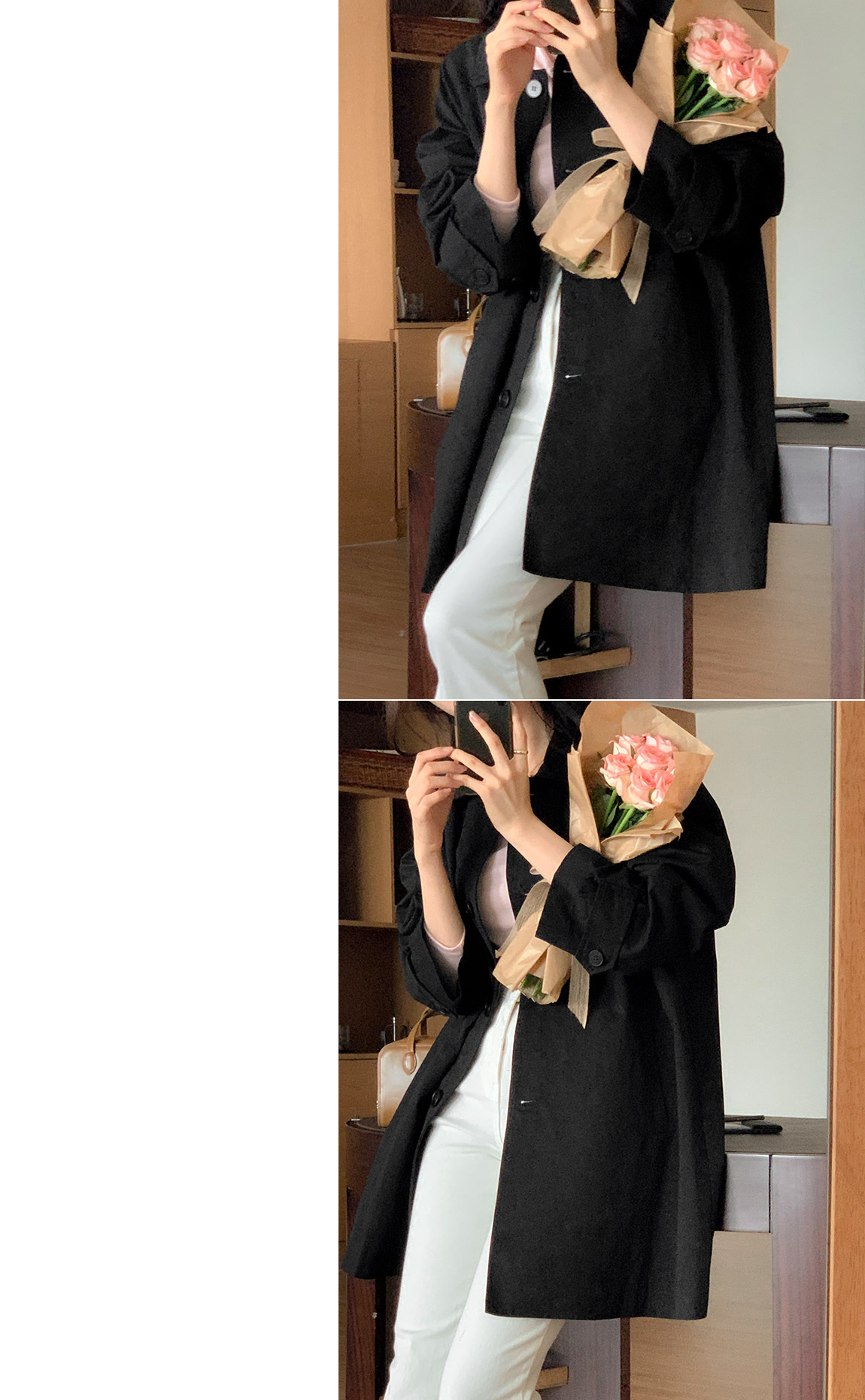 ⚡️부분 오늘출발⚡️ [자체제작] [바이오워싱/클래식템/유행구애X] 비브레 오버핏 바이오워싱 코튼 싱글 하프 트렌치 코트 봄아우터 데이트룩,나들이룩,데일리룩,마실룩,출근룩,하객룩,하프코트 ct1637 부분빠른출발 부분당일배송 부분당일 상세 이미지 110