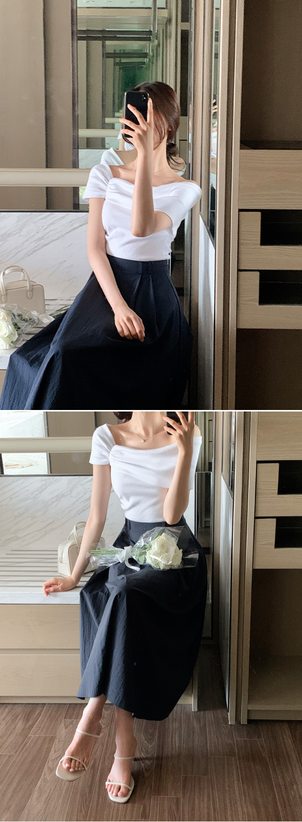 【INCHANT ME】Strap Banding Flare Skirt INCHANT ME】Strap Banding Flare Skirt INCHANT ME】Hope
