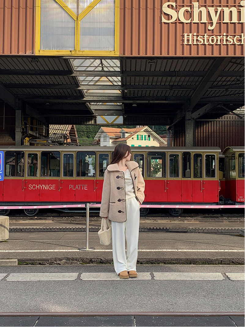 🚚당일발송  [디자인특허/고퀄리티] 리볼드 프리미엄 에코 양털 하프 더플 코트 데일리룩,데이트룩,출근룩,나들이룩,떡볶이코트 ct1640 상세 이미지 32