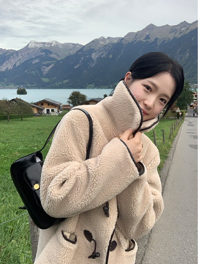 🚚당일발송  [디자인특허/고퀄리티] 리볼드 프리미엄 에코 양털 하프 더플 코트 데일리룩,데이트룩,출근룩,나들이룩,떡볶이코트 ct1640 상세 이미지 7