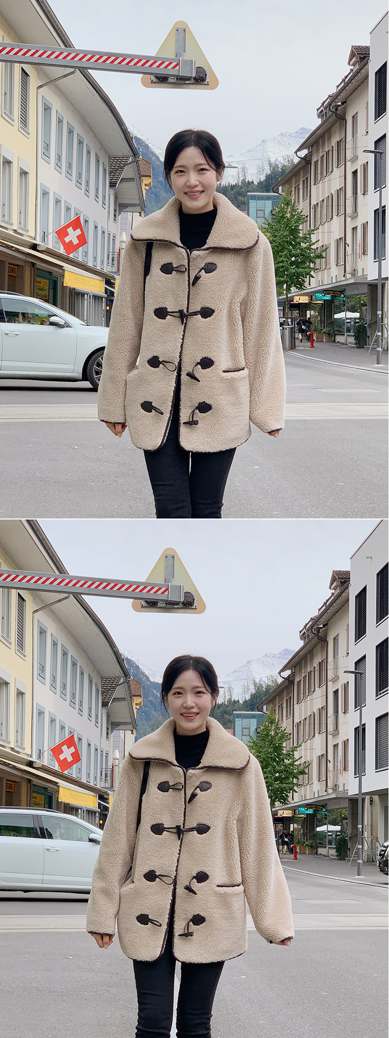 🚚당일발송  [디자인특허/고퀄리티] 리볼드 프리미엄 에코 양털 하프 더플 코트 데일리룩,데이트룩,출근룩,나들이룩,떡볶이코트 ct1640 상세 이미지 26