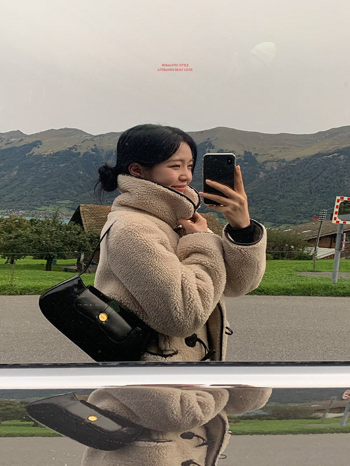🚚당일발송  [디자인특허/고퀄리티] 리볼드 프리미엄 에코 양털 하프 더플 코트 데일리룩,데이트룩,출근룩,나들이룩,떡볶이코트 ct1640 상세 이미지 9