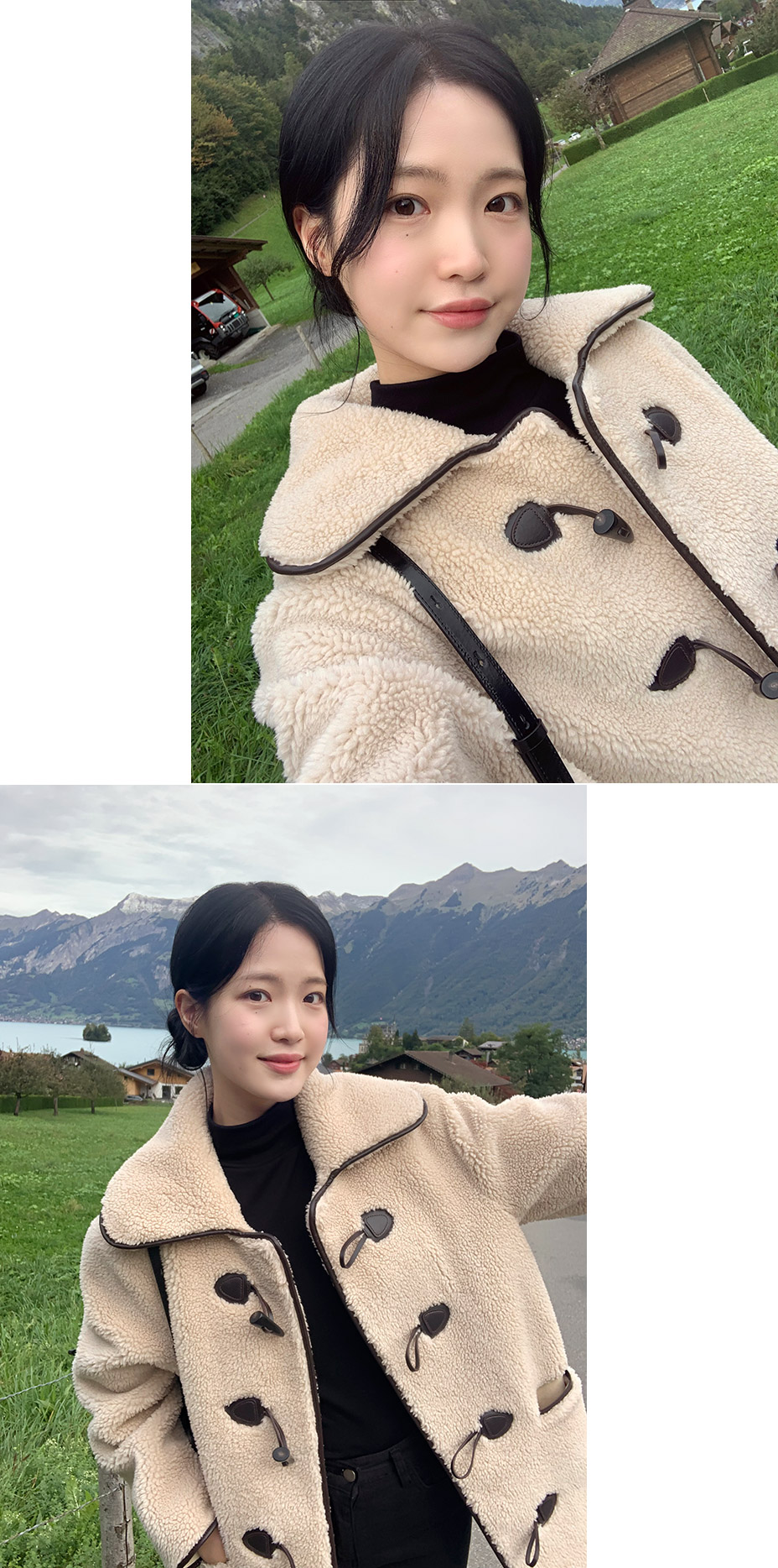 🚚당일발송  [디자인특허/고퀄리티] 리볼드 프리미엄 에코 양털 하프 더플 코트 데일리룩,데이트룩,출근룩,나들이룩,떡볶이코트 ct1640 상세 이미지 11