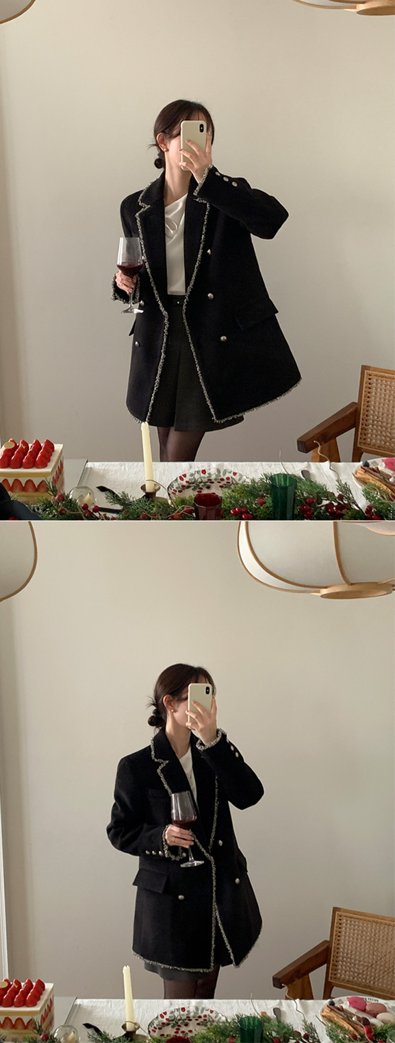 🚚당일발송  [단독진행] [울함유,누빔안감] 리브르 트위드 더블 울 자켓 코트 데이트룩,데일리룩,나들이룩,마실룩,출근룩,하객룩 jk2935 상세 이미지 67