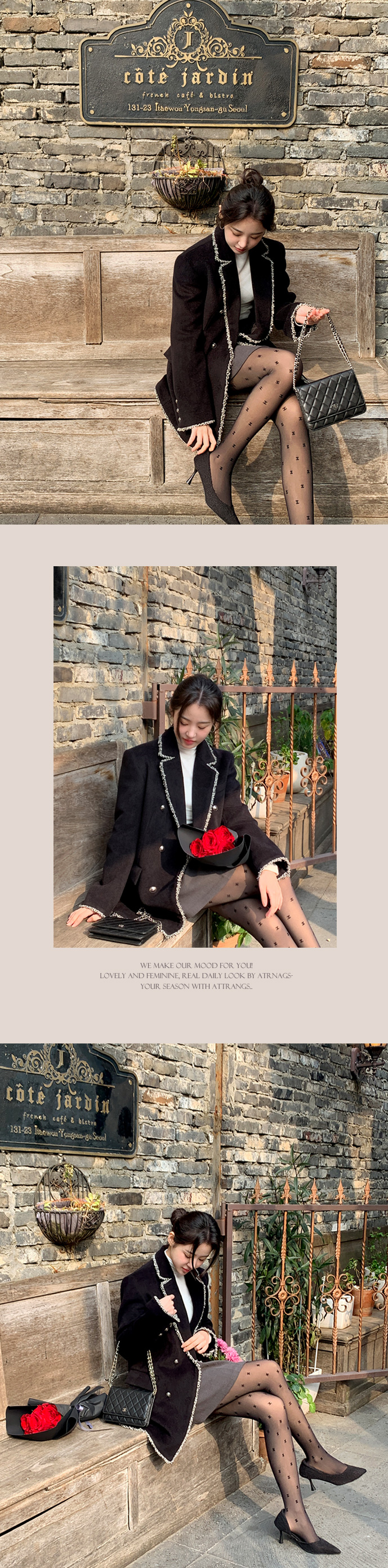🚚당일발송  [단독진행] [울함유,누빔안감] 리브르 트위드 더블 울 자켓 코트 데이트룩,데일리룩,나들이룩,마실룩,출근룩,하객룩 jk2935 상세 이미지 33