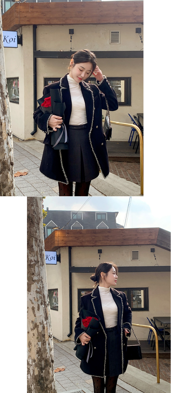 🚚당일발송  [단독진행] [울함유,누빔안감] 리브르 트위드 더블 울 자켓 코트 데이트룩,데일리룩,나들이룩,마실룩,출근룩,하객룩 jk2935 상세 이미지 46