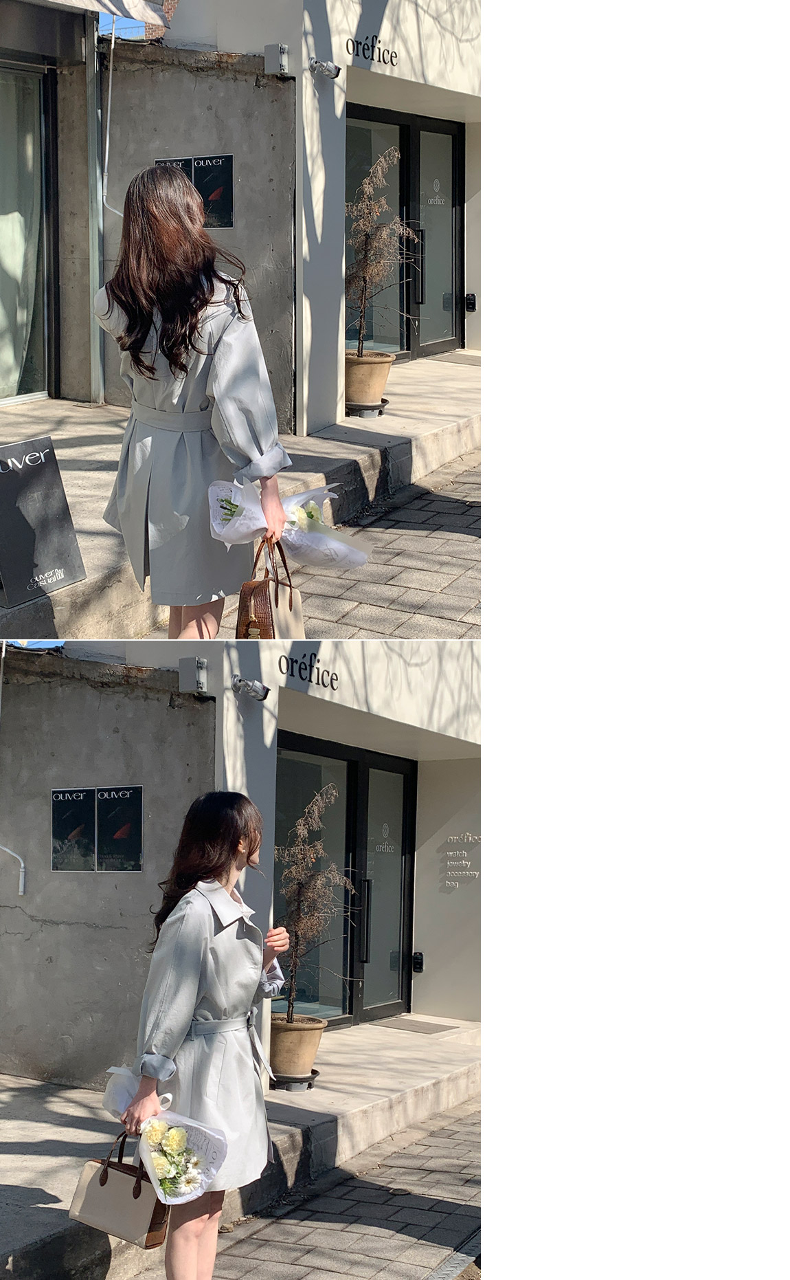 (브랜드공정/투웨이/컬러예술♥)🚚당일발송 주문폭주  로뉴엣 카라 싱글 스트랩 하프 트렌치 나들이룩 벨트 코트 ct1661 상세 이미지 39