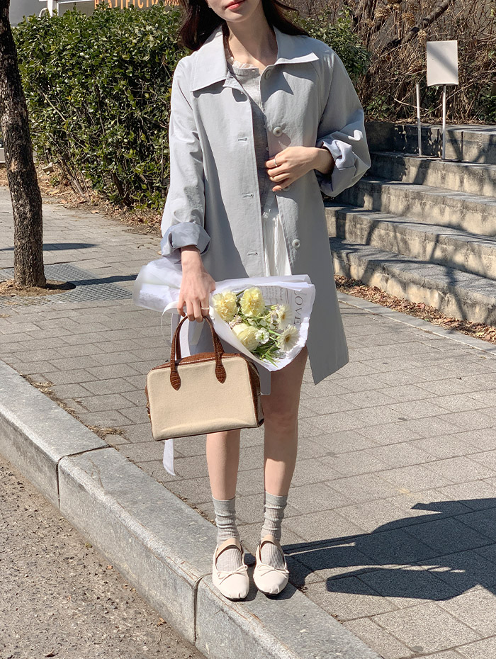 (브랜드공정/투웨이/컬러예술♥)🚚당일발송 주문폭주  로뉴엣 카라 싱글 스트랩 하프 트렌치 나들이룩 벨트 코트 ct1661 상세 이미지 35
