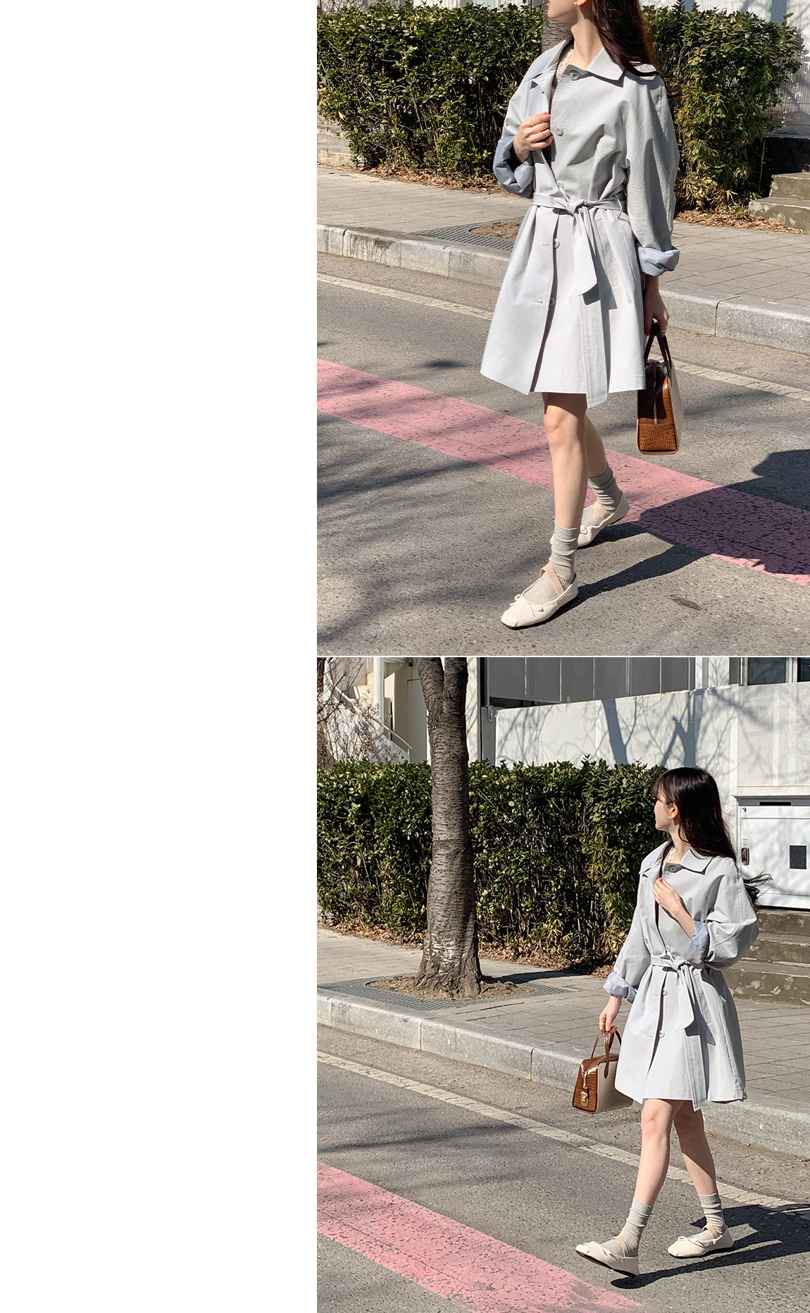 (브랜드공정/투웨이/컬러예술♥)🚚당일발송 주문폭주  로뉴엣 카라 싱글 스트랩 하프 트렌치 나들이룩 벨트 코트 ct1661 상세 이미지 37
