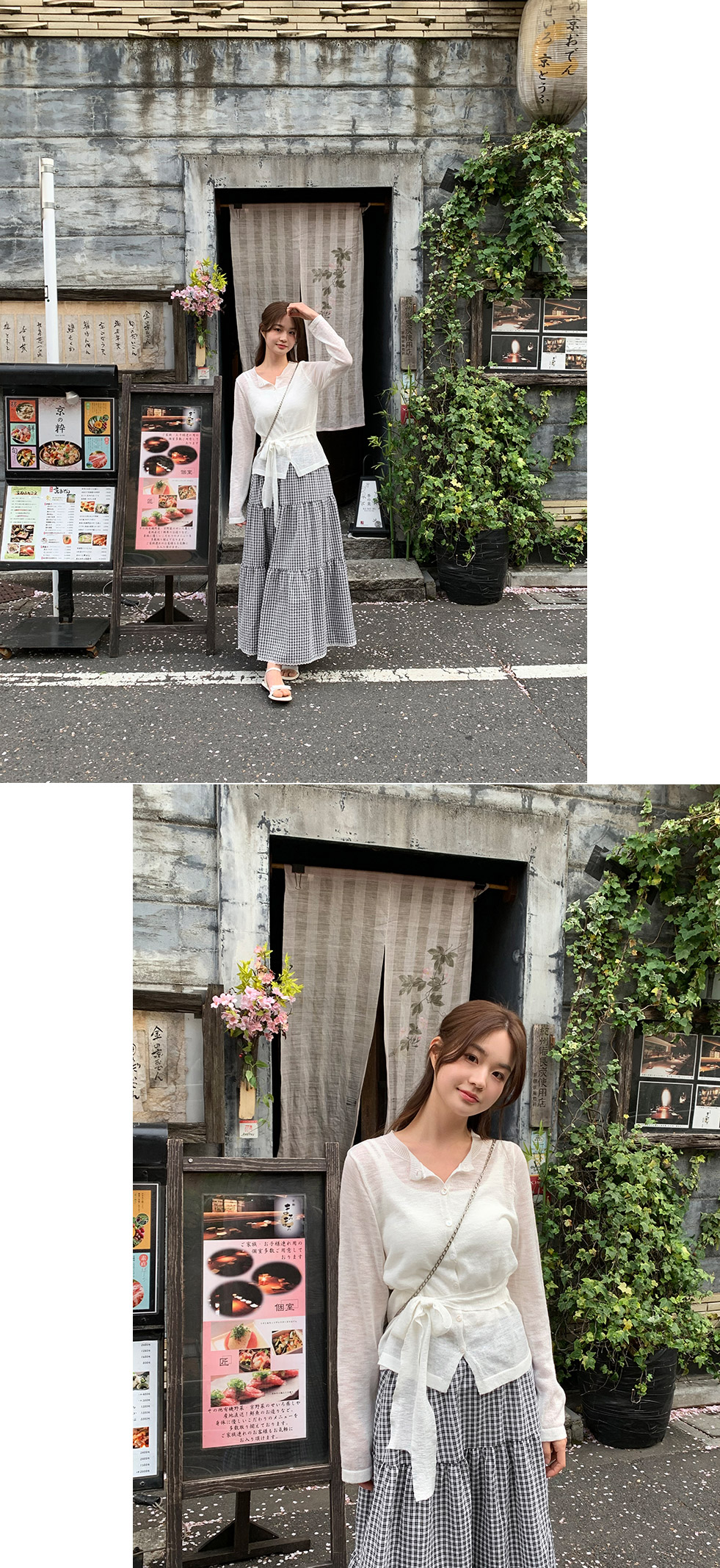 (허리스트랩/니트가디건)주문폭주  미스티 시어 라운드넥 리본 슬림 니트 가디건 시스루가디건 리본가디건 슬림핏가디건 라운드넥가디건 여리핏코디 썸머룩 꾸안꾸룩 데일리룩 나들이룩 여성가디건 nt5075 상세 이미지 5