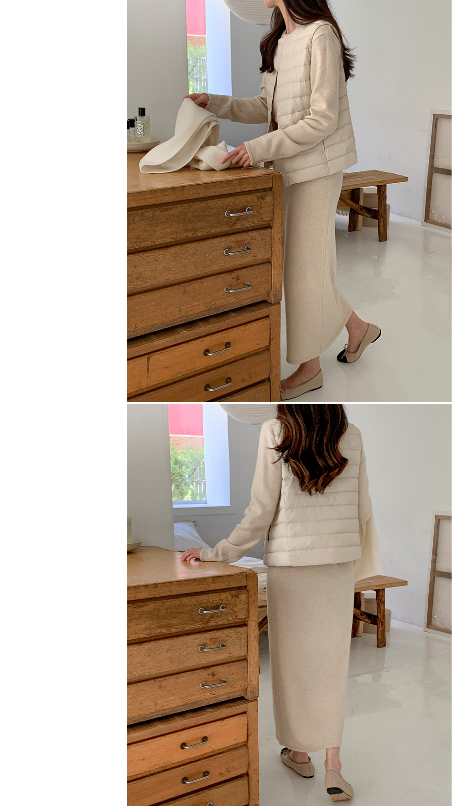 🚚부분당일발송 4만장 돌파✨ [단독진행] [경량패딩,2가지넥] 오리털 경량 패딩 조끼 베스트 데일리룩,데이트룩,출근룩,나들이룩,조끼패딩 vs112 상세 이미지 9
