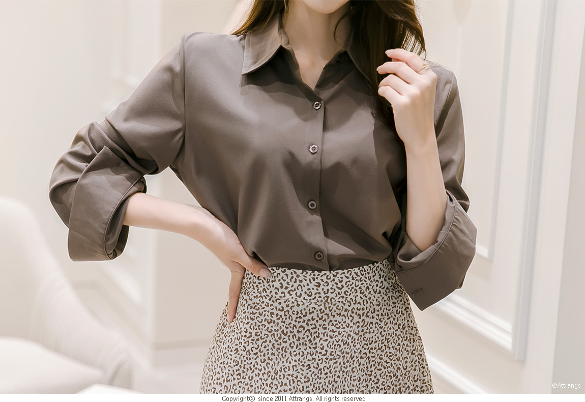 아뜨랑스 - sk3719 은은한 레오파드 패턴의 플리츠 백밴딩 롱 스커트 skirt sk3719 은은한 레오파드 패턴의 플리츠 백밴딩 롱 스커트 skirt