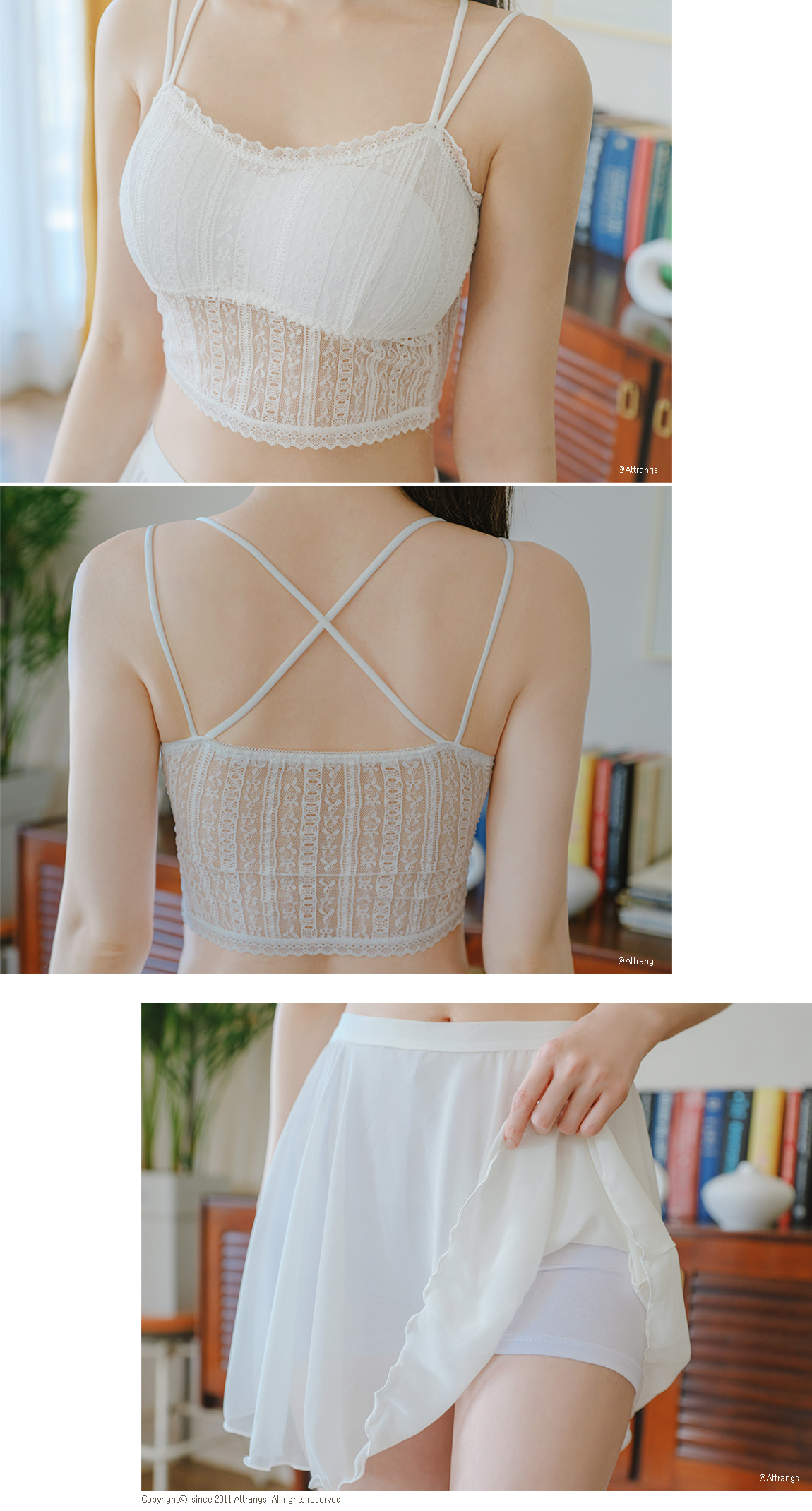 un342 Crisscross Back Lace Cami  ATTRANGS: Shop Korean fashion