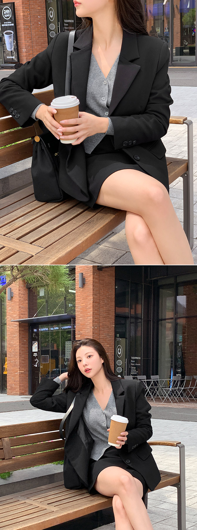 ⚡️오늘출발⚡️ [5000장 돌파✨] [자체제작] (MADE/자켓+스커트세트) 시그니쳐 탄탄 베이직 자켓 스커트 봄자켓 봄아우터 면접원피스 셋업하객룩 나들이룩 셋업 st2500 빠른출발 당일배송 당일 통통 상세 이미지 8