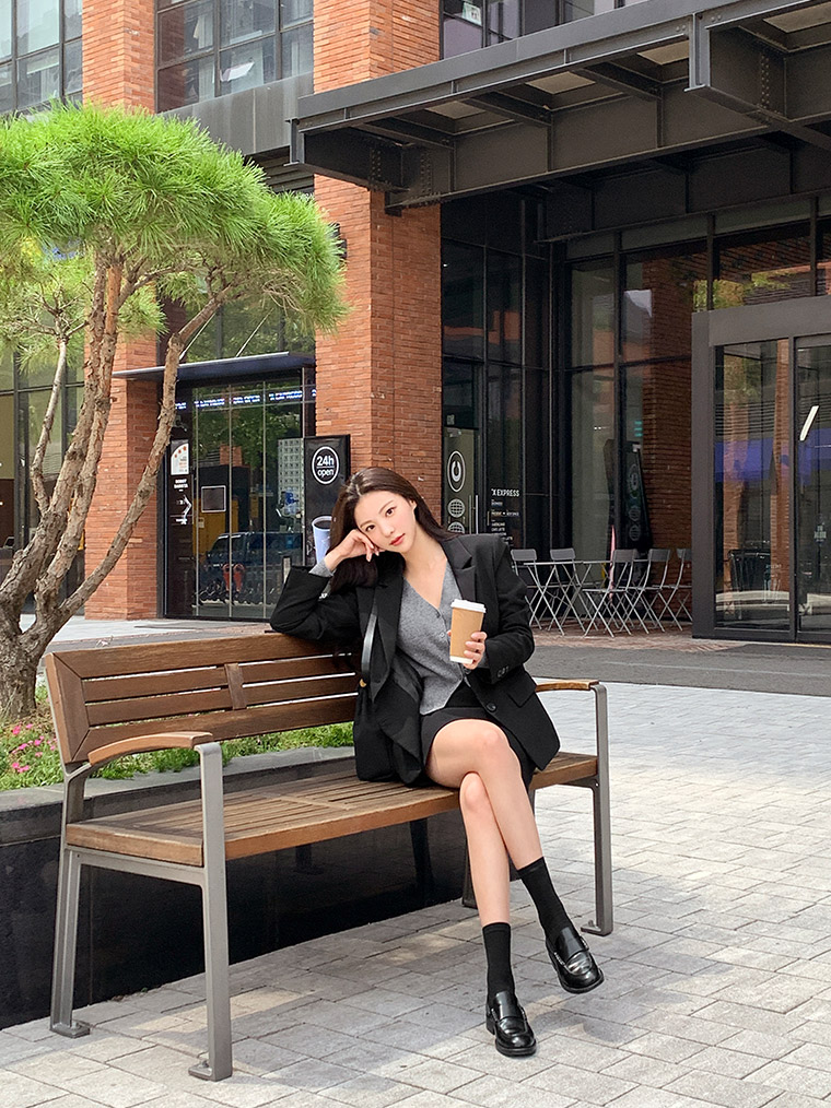 ⚡️오늘출발⚡️ [5000장 돌파✨] [자체제작] (MADE/자켓+스커트세트) 시그니쳐 탄탄 베이직 자켓 스커트 봄자켓 봄아우터 면접원피스 셋업하객룩 나들이룩 셋업 st2500 빠른출발 당일배송 당일 통통 상세 이미지 9