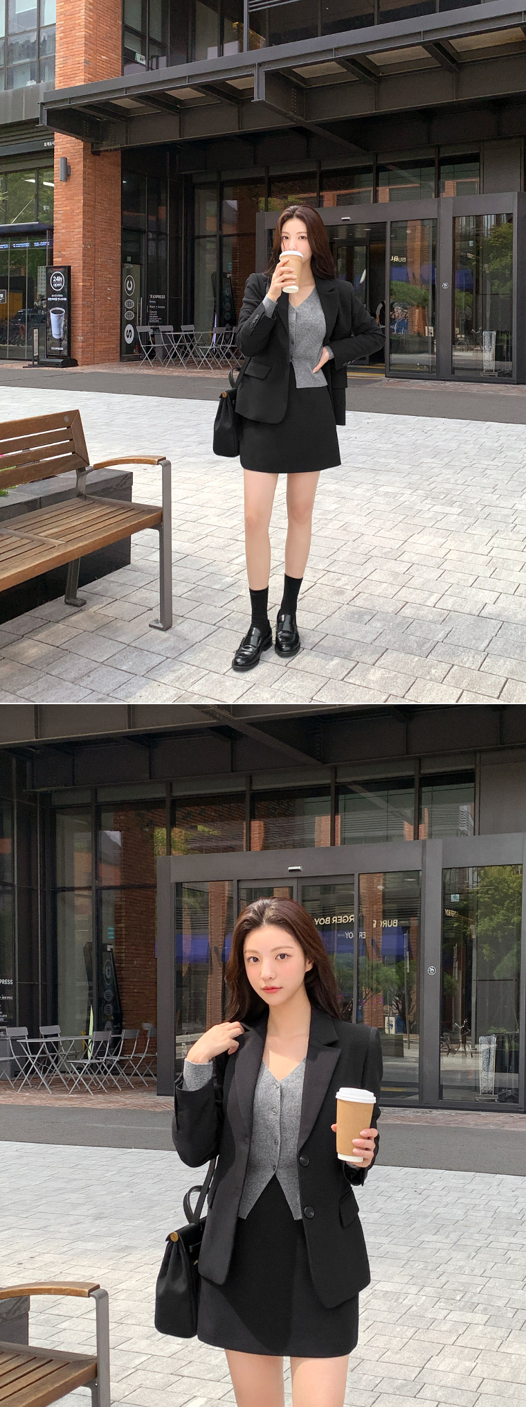 ⚡️오늘출발⚡️ [5000장 돌파✨] [자체제작] (MADE/자켓+스커트세트) 시그니쳐 탄탄 베이직 자켓 스커트 봄자켓 봄아우터 면접원피스 셋업하객룩 나들이룩 셋업 st2500 빠른출발 당일배송 당일 통통 상세 이미지 12